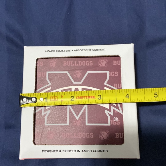 New in Box, Mississippi State Bulldogs coasters, set of 4 - Picture 7 of 7
